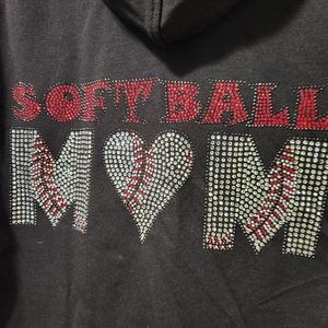 Softball Mom Bling Full-zip Hoodie